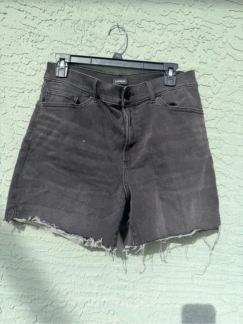 Express High-Rise Denim Shorts - Black